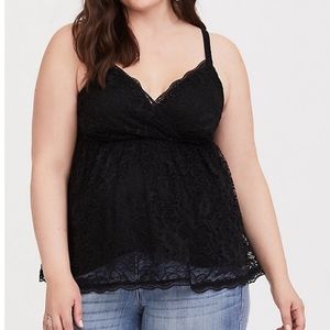 BLACK LACE BABYDOLL CAMI